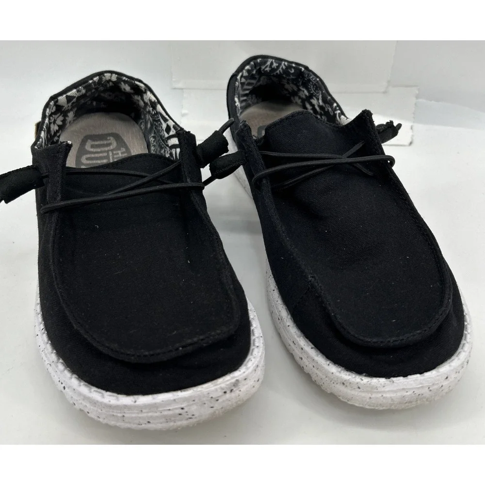 Hey Dude Wally Slip On Comfort Shoes Black Odyssey Kids Size 6
